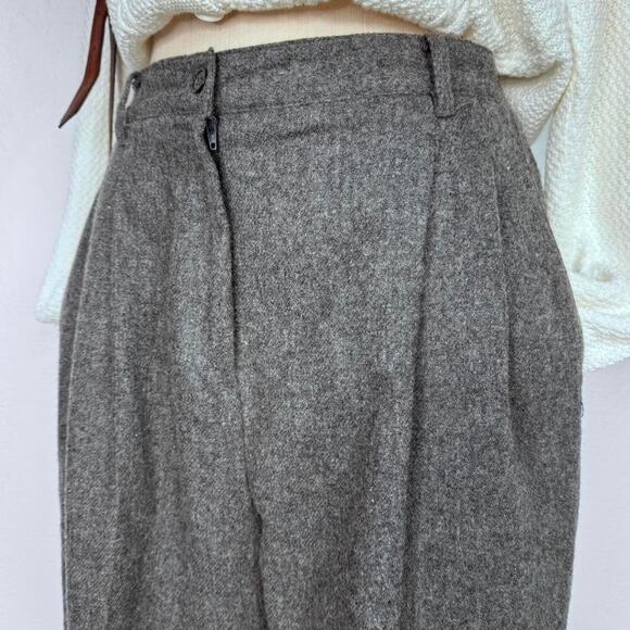 Vintage Wool Pants Tourers Gray Pleated Fully Lined Pockets Dark Academia - Picture 4 of 11